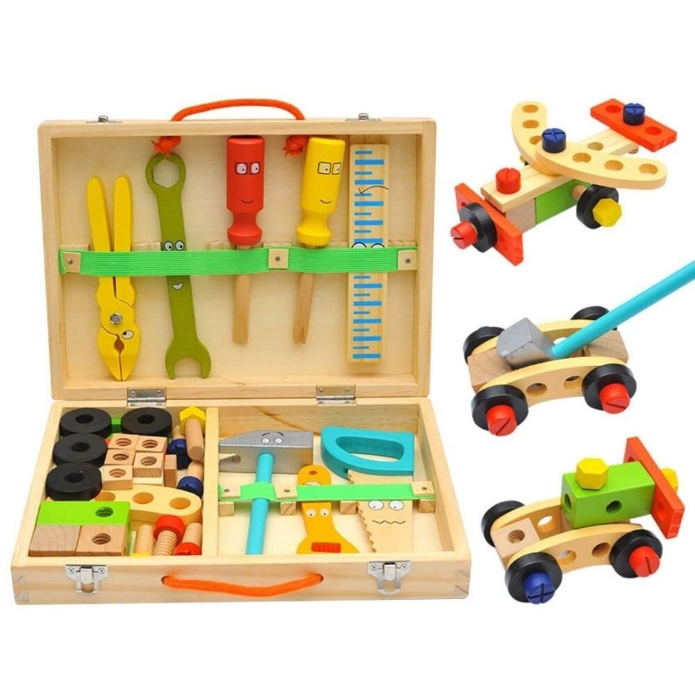 NESTA TOYS - Wooden Tool Kit Set with Tool Box - Image 3