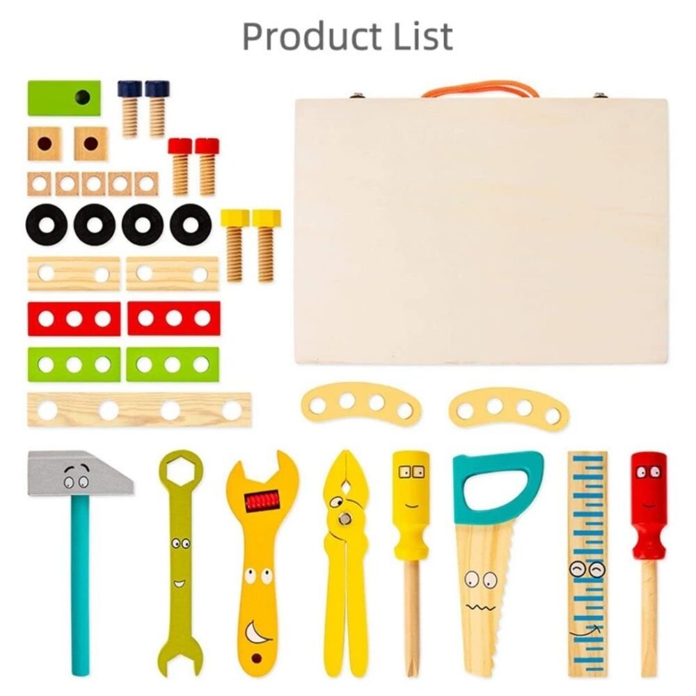NESTA TOYS - Wooden Tool Kit Set with Tool Box - Image 2