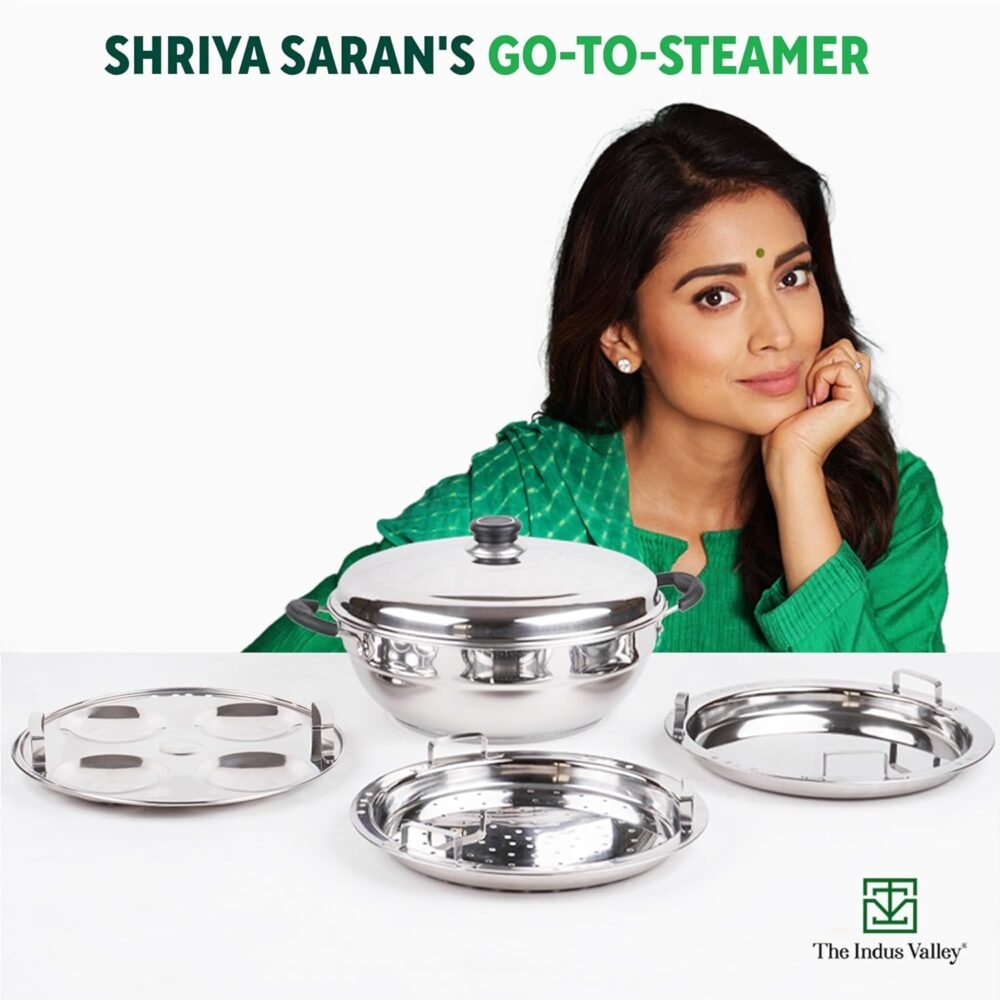 The Indus Valley Stainless Steel Idli/Dhokla/Momo Maker/Multi Pot/Steaming Set - Image 2